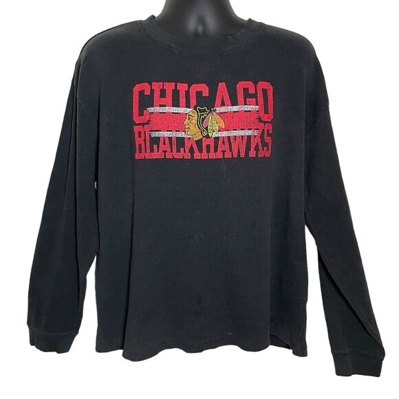 NHL Officially Licnesed Other - NHL Chicago Blackhawks Mens XL Official Licensed Black Thermal Long Sleeve Shirt